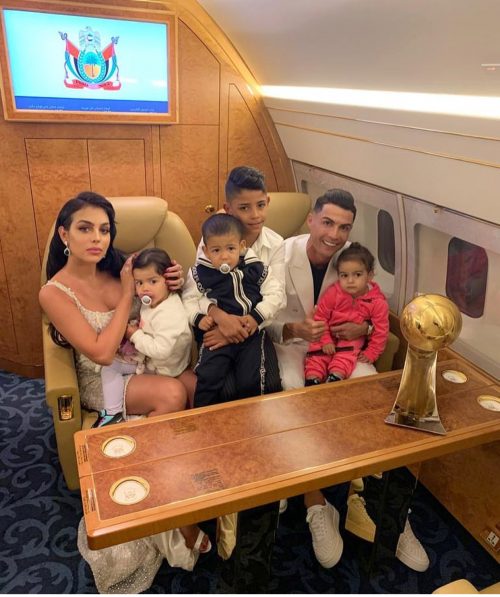 Ronaldo and girlfriend Georgina Rodriguez and kids