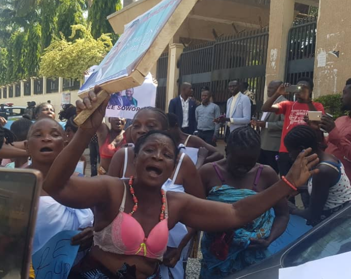 Naked women protesting sowore detention
