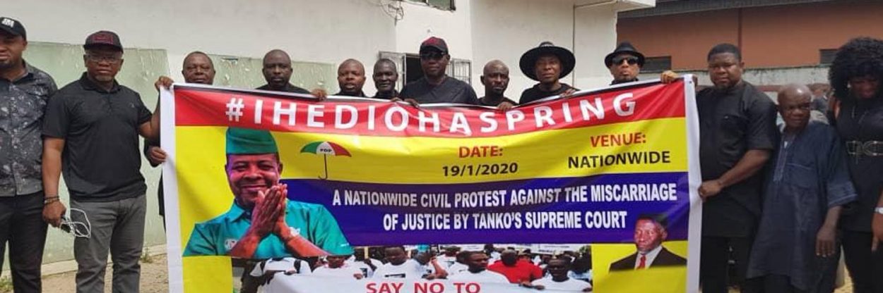 A Protest by PDP members over Supreme Court judgment on Imo