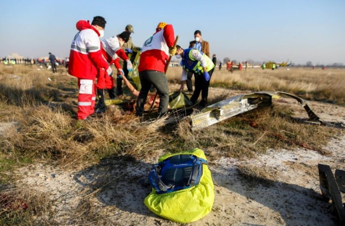 Body parts being carted away at site of Ukrainian Airlines plane crash