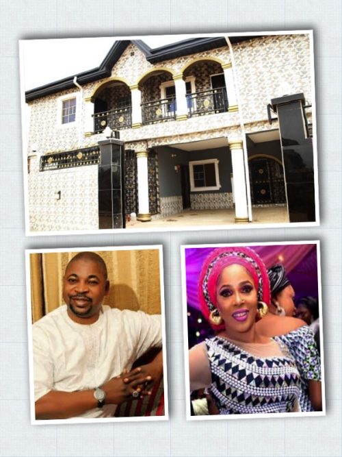 MC Oluomo, his wife Temitope Adunni and her new house
