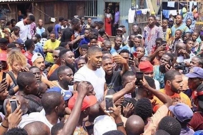 Anthony Joshua in Shagamu, Ogun state