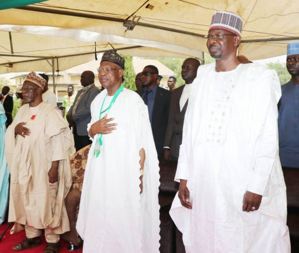 Lai Mohammed, second right, with Governor of Nasarawa State Abdullahi Sule