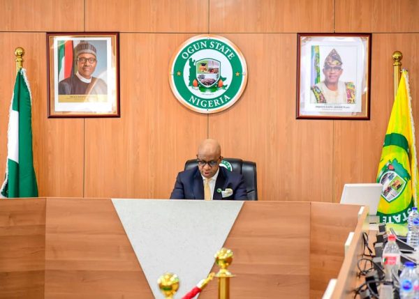 Governor Dapo Abiodun in the new-look Council room