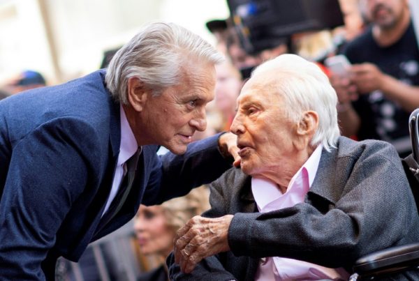 Michael Douglas and his father Kirk Douglas in 2018