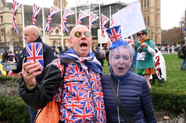 Supporters of Brexit celebrate in London