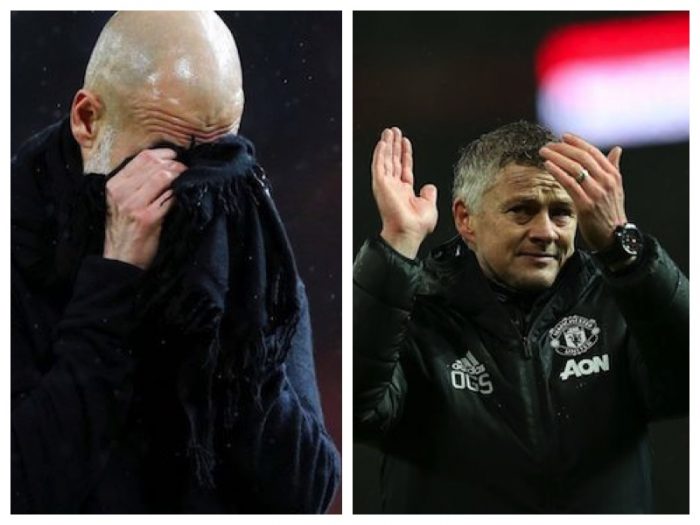 Contrasting emotions in Manchester- Pep Guardiola andOle Gunnar Solskjaer