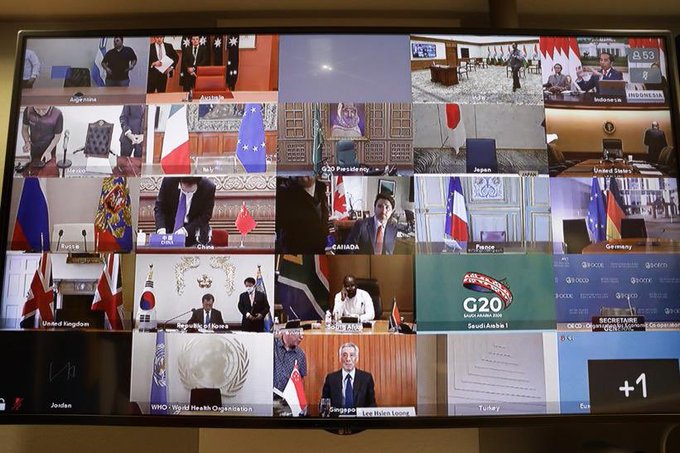 G20 leaders during their virtual summit