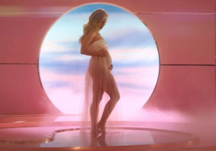 Katy Perry showing her baby bump in new video