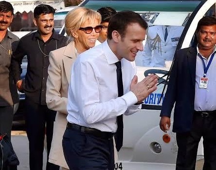 Macron doing Namaste