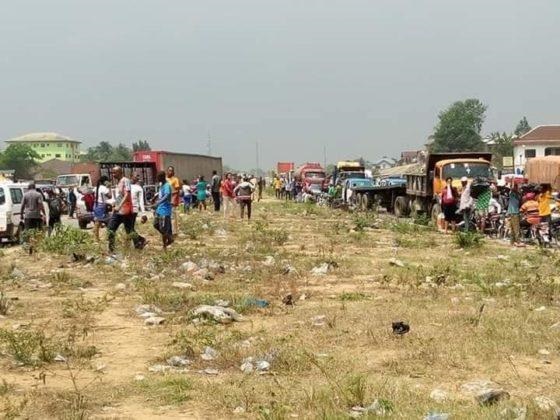 FILE PHOTO:  Travellers stranded at Rivers border.