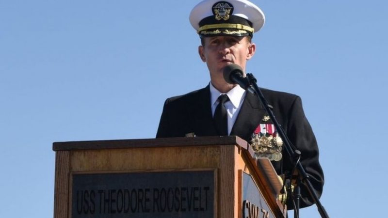 Captain Brett Crozier: removed from USS Theodore Roosevelt