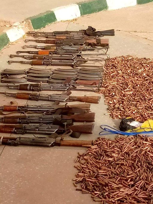 file photo: Some AK47  gun and ammunition seized from the Zamfara bandits
