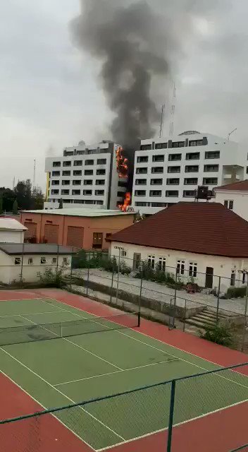 Treasury House on fire