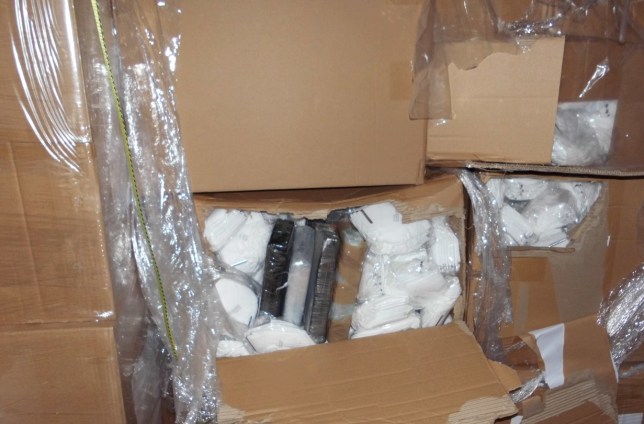 UK bound drug traffickers hide cocaine in a cargo of face masks