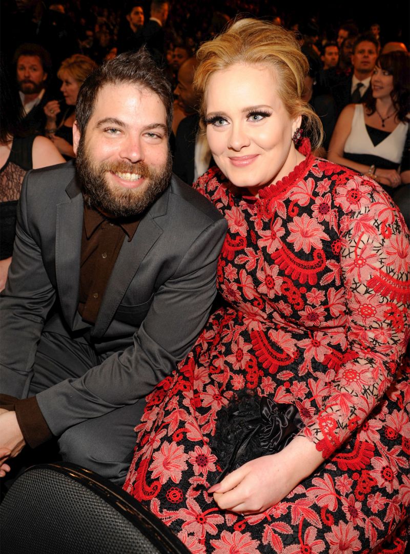 Adele (R) and Simon Konecki at the 2013 Grammys.