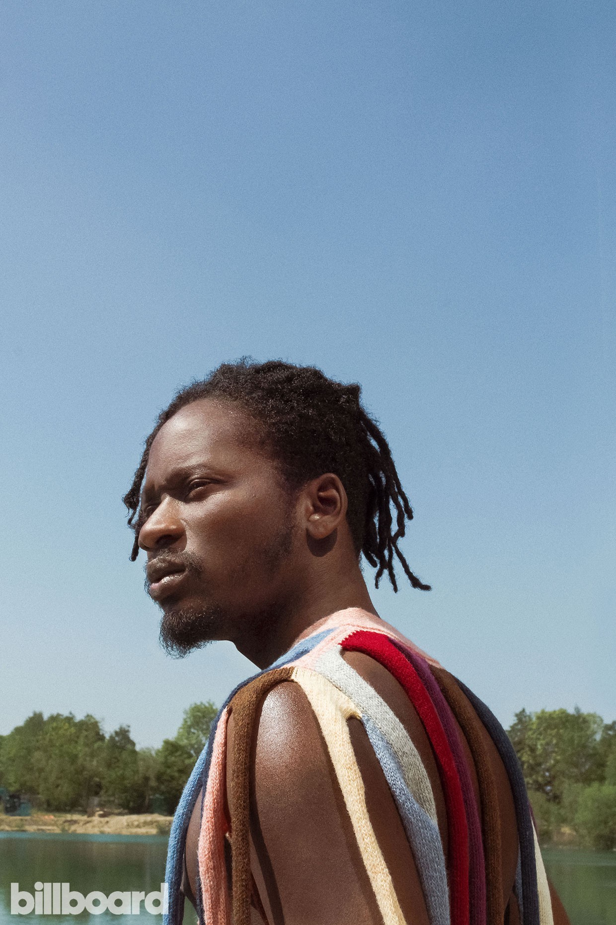 Mr Eazi wears a JW Anderson sweater. (Photographed by Seye Isikalu for Billboard)