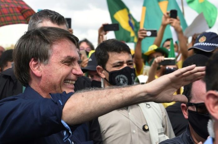 Bolsonaro with his supporters in Brasilia