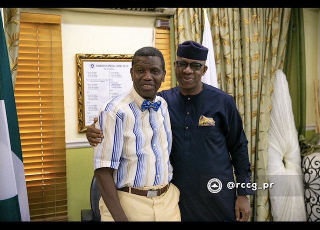 File Photo: Pastor Adeboye and Dapo Abiodun