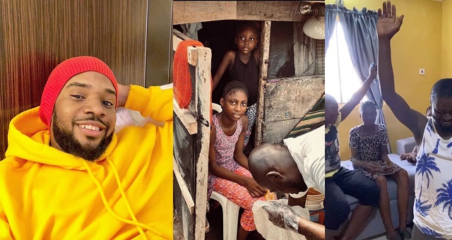 Nollywood actor builds new house for a family living in a slum (video)