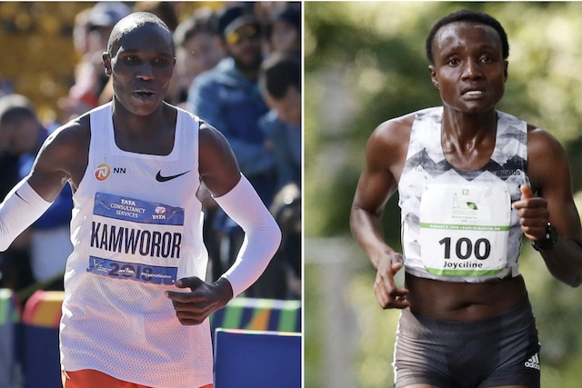 Geoffrey Kamworor and Joyciline Jepkosgei winners of 2019 New York City Marathon