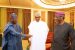 File: Buhari and leaders of National Assembly, Senate President Ahmad Lawan and Speaker Femi Gabjabiamila