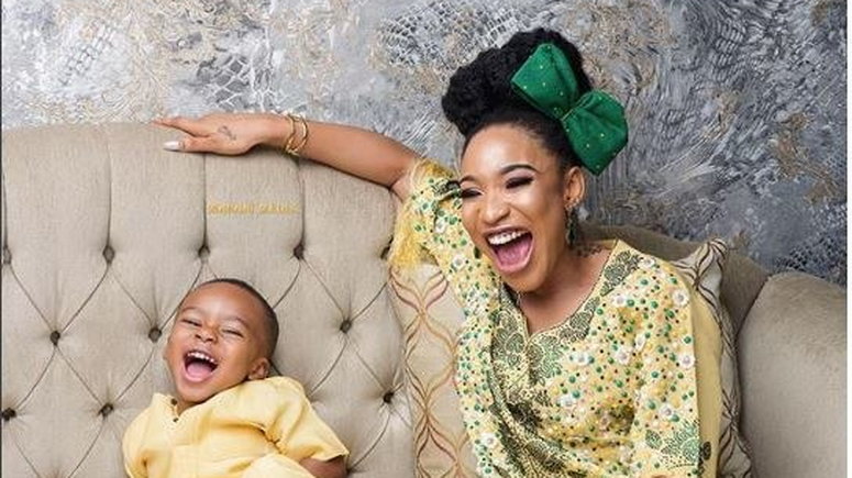 Tonto Dikeh and her son kING Andre