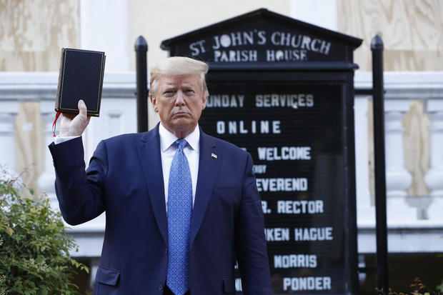 Trump at the St John’s Church with a Bible