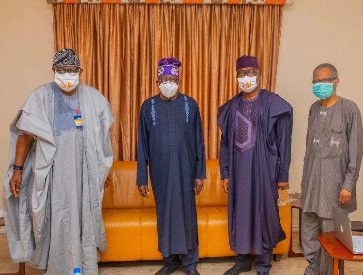 Akeredolu with Tinubu and others during the visit