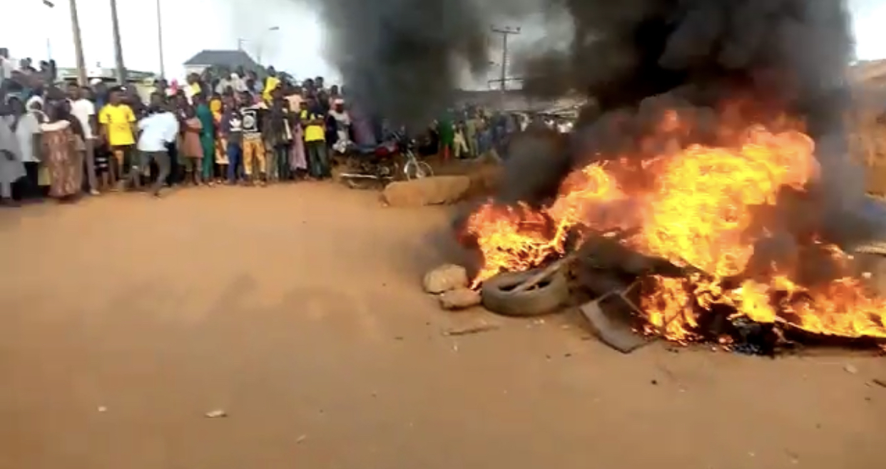 robbery suspect burnt to death