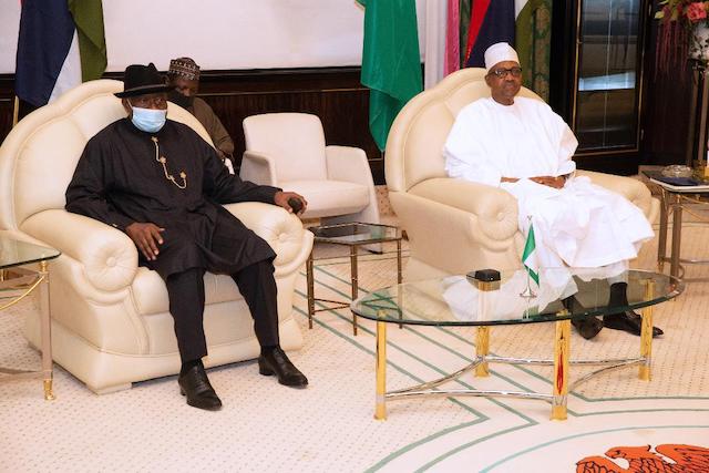 Buhari and Jonathan on Tuesday 2