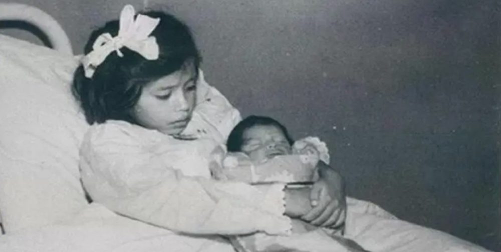 Lina Medina with her baby