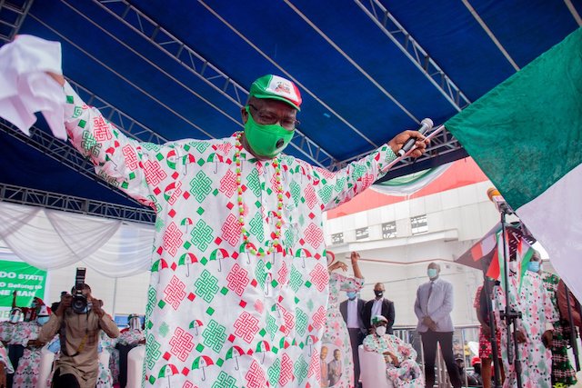 Obaseki at the flag off of his campaign
