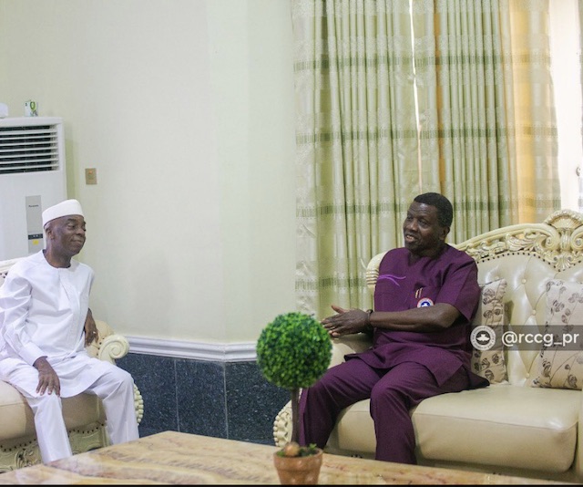 Pastor Adeboye, right, with Pastor Oyedepo: friends in Christ