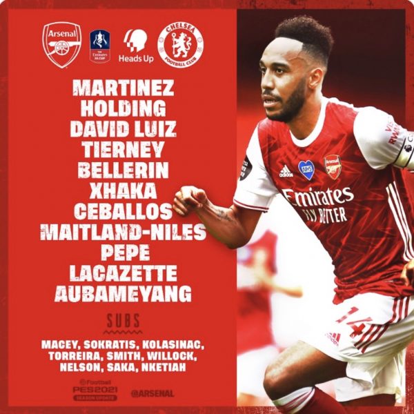 Arsenal Squad for FA Cup final