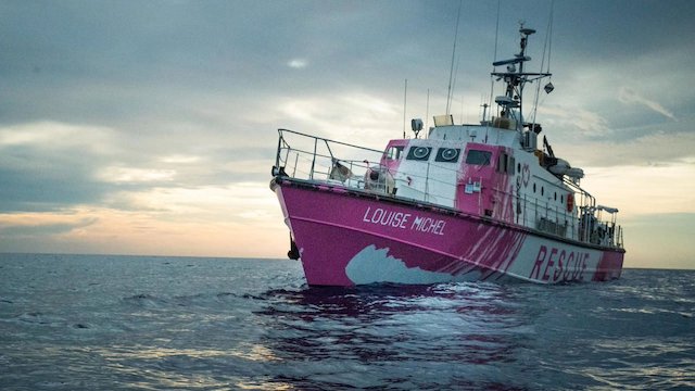 Banksy’s migrant rescue boat stranded in the Mediterranean