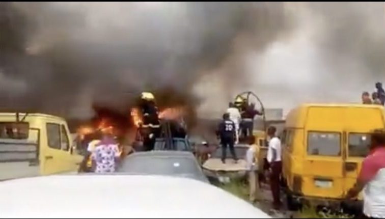 Fire at LASTMA yard in Lagos