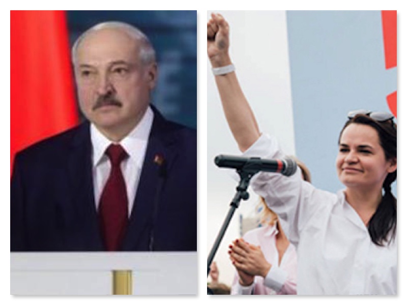 Lukashenko and challenger Sviatlana Tsikhanouskaya