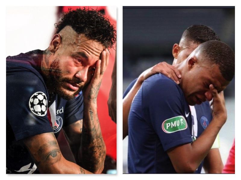 Neymar and Mbappe in tears