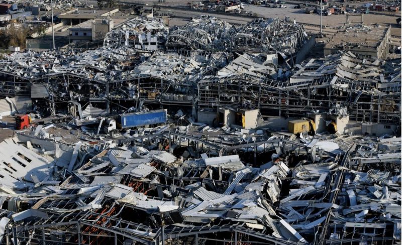 Structures incinerated by the Beirut explosions