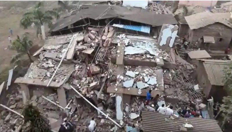 the collapsed building in India