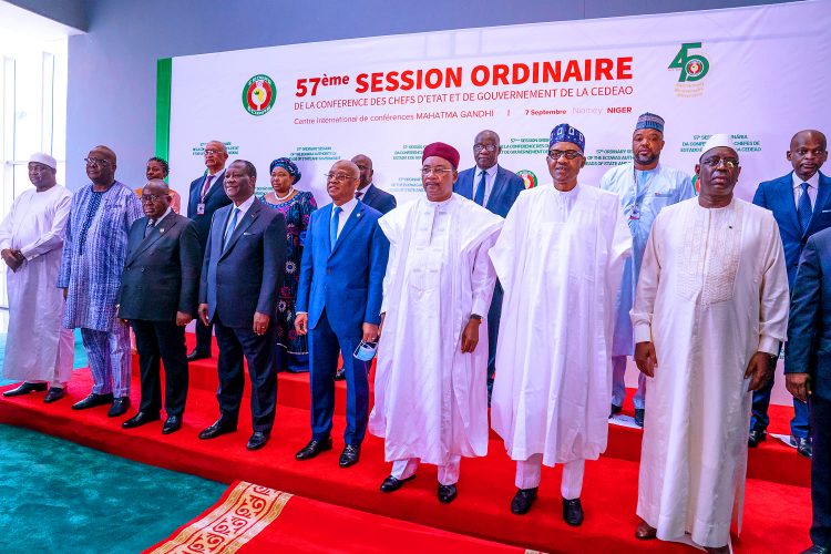 Buhari with other West African leaders at the Summit