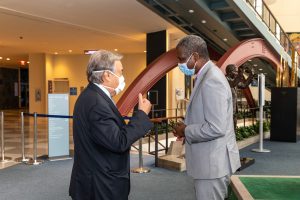 Guterres (left) with Muhammad-Bande at the event