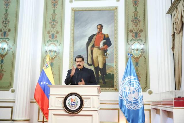 Nicolas Maduro addresses UN from Caracas