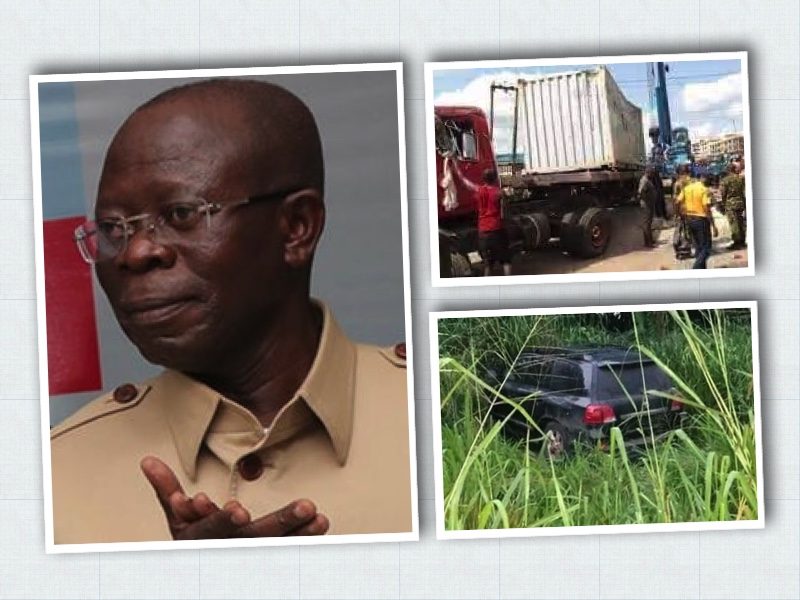 Oshiomhole and photos frrom the scene of accident