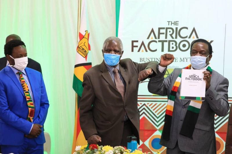 President Mnangagwa, right launches the Africa Fact Book