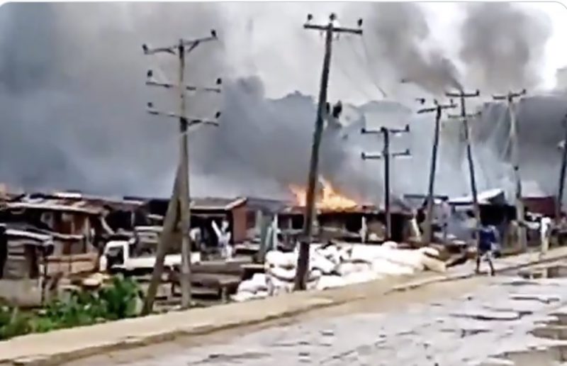 Scene of the gas tanker explosion in Lagos on Thursday