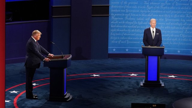 Trump and Biden during the debate