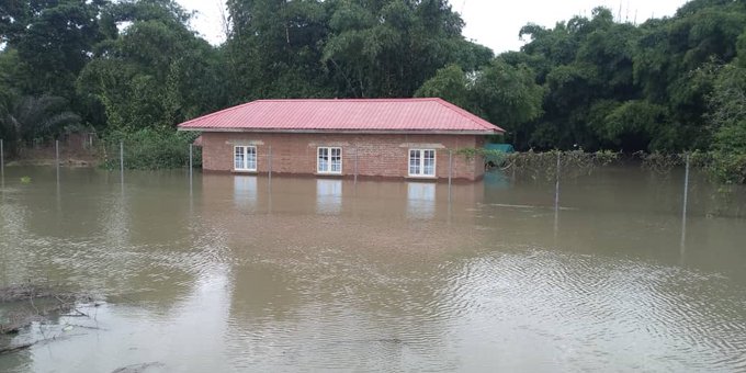 A flooded home in Anam, Anambra West