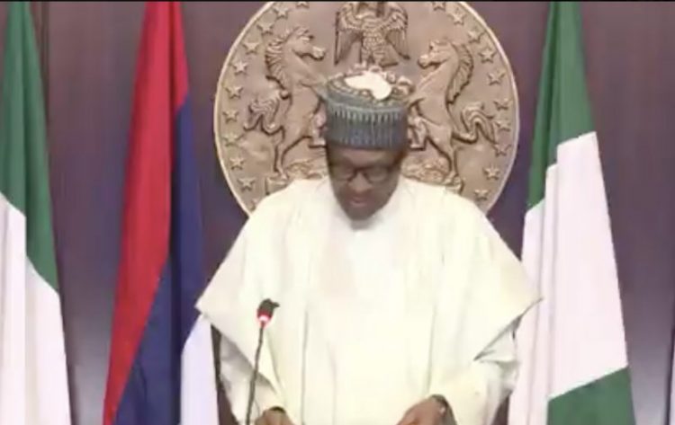 Buhari delivering  60th anniversary address